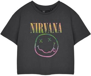 Vanilla Underground Vanilla Underground Grey Nirvana Crop 100% Cotton T-Shirt