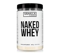 Vanille Naked Whey - Poudre de complément protéiné, sans OGM, sans soja, sans gluten - Favorise la croissance musculaire et la récupération - 450 g