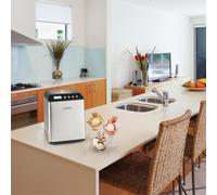 KLARSTEIN Vanilla Sky - Machine à crème glacée, Prête en 10 à 60min, Compresseur, Pas de congélation l'avance, Verre doseur, Récipient 2,5L - Argent