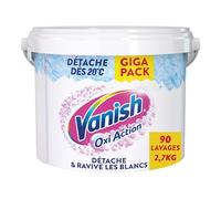 Vanish Oxi Action Booster de Blancheur - Détachant Textile & Raviveur de Blancheur - Poudre efficace dès 20° - Pot de 2,7 Kg