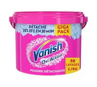 Vanish Oxi Action Booster de Lavage - Détachant Textile et Anti-décoloration - Poudre efficace dès 20° - Pot de 2,7 Kg