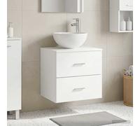 Vanité de lavabo mural avec tiroir Bois d'ingénierie Coiffeuse moderne vidaXL vi