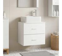 vidaXL Vanité de lavabo Mural Blanc 49,5 x 41 x 63 cm, Rangement Salle de Bain, Meuble Mural Moderne, Lavabo Élégant, Organisation Efficace, Solution Compacte