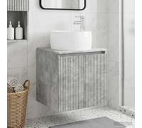 vidaXL Vanité de lavabo Mural Blanc 49,5 x 44,5 x 66 cm, Meuble de Salle de Bain Moderne, Rangement Mural, Évier Pratique, Design Minimaliste, Style Compact
