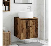 Vanité de lavabo mural Montage mural Bois d'ingénierie Meuble Rangement vidaXL v