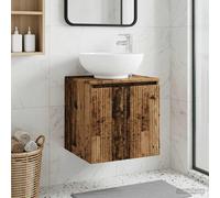 vidaXL Vanité de lavabo Mural Chêne Sonoma 49,5 x 44,5 x 65 cm, Meuble de Salle de Bain Mural Moderne, Gain de Place, Rangement en Bois, Design Compact et Pratique