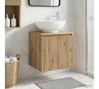 Vanité de lavabo mural Montage mural Bois d'ingénierie Vasque vidaXL vidaXL