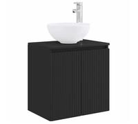 Vanité de lavabo mural - vidaXL - bois d'ingénierie - noir - 49 5 x 41 x 64 5 cm 180pyj93o