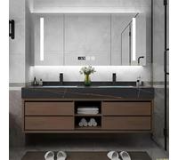 Vanité de salle de bain flottante avec évier intégré, armoire miroir anti-buée intelligente, éclairage LED et tiroir de rangement pour une organisation moderne de la salle de bain