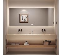 Vanité de salle de bain flottante avec lavabo et miroir anti-buée intelligent à LED