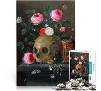 Vanité Nature Morte au crâne Puzzles 1000 pièces pour Adolescents Difficile et défi Car C'est Un pour Toute la Famille 38x26cm