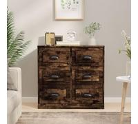 Vanitopaz Buffet en chêne fumé 70 x 35,5 x 67,5 cm avec beaucoup d'espace de rangement, commode avec surface de rangement pour salon, salle à manger, couloir, peu encombrant et bien rangé