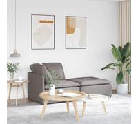 Vanitopaz Canapé modulaire avec repose-pieds et coussin en tissu taupe, 200 x 100 x 64 cm, cadre en métal, élément de fixation pour salon, canapé d'angle polyvalent avec coin rembourré et ottoman
