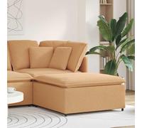 Vanitopaz Canapé modulaire - Repose-pieds modulaire - Beige - 100 x 100 x 48 cm - Coin rembourré avec tissu aspect laine d'agneau - Cadre en métal - Tabouret comme élément de fixation pour le paysage