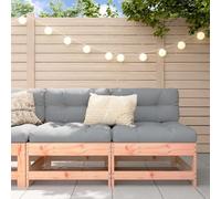 Vanitopaz Lot de 2 canapés centraux avec coussins en bois massif Douglas résistant aux intempéries, meubles de terrasse modulaires avec coussin d'assise et dossier, autonome, extensible