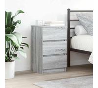 Vanitopaz Lot de 2 tables de chevet avec 3 tiroirs - Gris Sonoma - 39 x 35 x 65 cm - Table d'appoint avec espace de rangement et étagère - Pour lit à sommier tapissier moderne et salon
