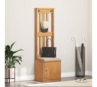 Vanitopaz SANDNES Porte-manteau en bois massif de pin 45 x 40 x 159,5 cm Banc de rangement pour couloir