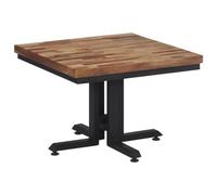 Vanitopaz Table basse en teck massif recyclé, 55 x 55 x 40 cm, avec cadre en fer solide, moderne, peu encombrante, robuste, idéale pour le salon, design vintage, table en bois durable