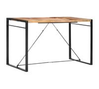 Vanitopaz Table de bar en bois massif d'acacia 180 x 90 x 110 cm avec pieds en acier, table de cuisine industrielle, rectangulaire, moderne, peu encombrante, fabriquée à la main, durable, idéale pour