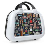 ITACA - Vanity Case Rigide - Trousse de Toilette Femme Voyage - Trousse de Toilette Grande Capacité Légère et Résistante, Blanc