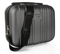 ITACA - Vanity Case Rigide - Trousse de Toilette Femme/Homme pour Voyage avec bandoulière réglable et Amovible - Trousse de Toilette à Grande capacité légère., Anthracite