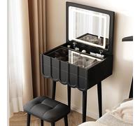 Vanity Desk With Mirror And Lights, Vanity Desk Small Vanity Table For Bedroom, Grand Drawer, Rangement compartimenté, Flip Top Design Dresser, 3 Modes d'éclairage Réglables, (Blanc) (Couleur : Blanc