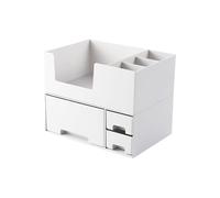 Vanity Drawer Organizer, Make Up Organizers for Counter, Double-Layer Stackable Holder with Drawer, Make Up Brush Holder Organizer for Lipsticks Palettes Jewelry Perfume Erasers