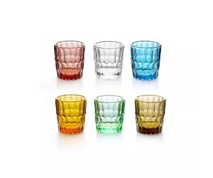 VANITY Ensemble de 6 Verres shot 66 ml en verre de couleur GUZZINI