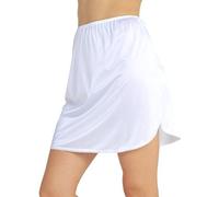 Vanity Fair Demi-Slip en Nylon 11760 Jupon, Fente Simple - 45,7 cm de Long - Blanc, S Femme