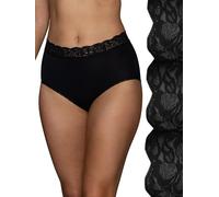 Vanity Fair Culotte Flatteuse en Dentelle sous-vêtement, Lot de 3-Noir, 9 Femme