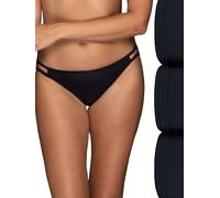 Vanity Fair Illumination String Bikini Panties, Silky Stretch & Satin Trim sous-vêtement de Style, Lot de 3 - Noir Nuit, 7 Femmes