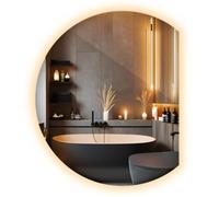 Vanity Miroir LED 70x80 Cm Lumineux avec Éclairage Indirect, Bords Découpés et Lumière Chaude - Décoration Murale Forme Originale pour Intérieur de Style Moderne ou Scandinave