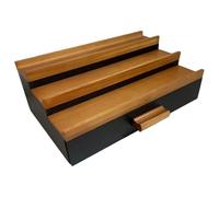 Vanity Perfume Organizer - 3 Tier Shelf Tray, Secret Compartment Storage Support, Bathroom Bedroom Decor Comfort, Stand Compact Category, Home Accessories for Perfume, Makeup, Jewelry