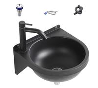 Vanity Sink, Washroom Semi Circular Sink Washing Basin, Easy to Install Space Saving Design, Wall Mount Washbasin for Bathroom Restroom Hotel Kitchen Laundry Restaurant Home, 12.6x12.6x5.91 Inches
