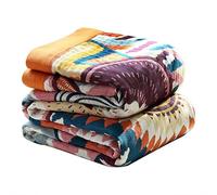 VANJOROY Jeté de canapé 100 % coton bio double face bohème chaud doux luxueux pour canapé 2 ou 3 places 230 x 250 cm Coloré
