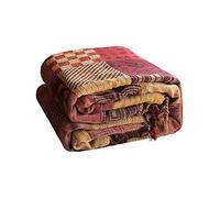 VANJOROY Plaid de canapé-lit 100% chenille bohème grand pour 2 3 places - Plaids extra larges pour canapés, plaid patchwork doux pour canapé, comme couvre-lit, tapis, lit, cadeaux - 220x260cm, rouge