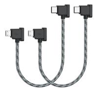 Vanjua Lot de 2 câbles de télécommande micro vers USB C pour DJI Mavic Mini, Mini SE, Mavic 2 Pro/Zoom, Mavic Air/Pro, Spark, DJI Drone vers téléphone, tablette, câble de données OTG à 90 degrés