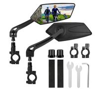 Vankarr 2 Pièces Retroviseur Velo Electrique Retroviseur Trotinette Electrique Rétroviseur Vélo Pliable Rétroviseurs Compatibles Guidon 20-24mm HD Rétroviseur de Sécurité Protection pour Vélo