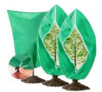 Vankarr 3 Pièce Voile Hivernage Plante Exterieur,Housse Hivernage Plante,80x120cm 60g/m²,Housse d'hivernage avec Cordon de Serrage,pour Plantes avec Fermeture Éclair,Vert