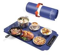 Vankarr Chauffe Plat Électrique Plaque Chauffante Pliable Portable avec Température Réglable Chauffe Plat pour Aliments pour Fêtes, Buffets, Réunions de Famille, Chauffe-Assiette Alimentaire