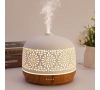 Vankarr Diffuseur d'arômes pour huiles essentielles - 250 ml - 100 ml - Ultrasons - Diffuseur d'aromathérapie - Pour chambre, yoga, bureau, chambre à coucher (blanc, 500 ml)