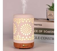 Vankarr Diffuseur Huiles Essentielles en Céramique 250ML, Diffuseur de Parfum Electrique Ultrasonique Diffuseur Huile Essentielle pour la Maison, Yoga (Blanc 250ml)