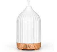 Vankarr Diffuseur Huiles Essentielles en Céramique, Diffuseur de Parfum Electrique Ultrasonique Diffuseur Huile Essentielle pour la Maison, Yoga (Blanc 250ml)
