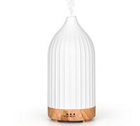 Vankarr Diffuseur Huiles Essentielles en Céramique, Diffuseur de Parfum Electrique Ultrasonique Diffuseur Huile Essentielle pour la Maison, Yoga (Blanc 100ml)