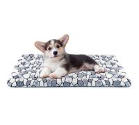 VANKEAN Élégant Tapis de Cage pour Chien réversible, Tapis de Couchage Doux pour Animal de Compagnie Convient pour Les Chiens et Chats de Petite et Grande Taille Lavable en Machine Motif Pierre Grise
