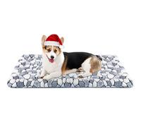 VANKEAN Élégant Tapis de Cage pour Chien réversible, Tapis de Couchage Doux pour Animal de Compagnie Convient pour Les Chiens et Chats de Petite et Grande Taille Lavable en Machine Motif Pierre Grise