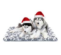 VANKEAN Élégant Tapis de Cage pour Chien réversible, Tapis de Couchage Doux pour Animal de Compagnie Convient pour Les Chiens et Chats de Petite et Grande Taille Lavable en Machine Motif Pierre Grise