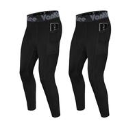 VanKee Pantalon Compression Hommes avec Poches Sport Running Leggings Séchage Rapide Transpiration baser Layer Leggings Basketball Football Yoga Gym