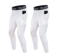 VanKee Pantalon Compression Hommes avec Poches Sport Running Leggings Séchage Rapide Transpiration baser Layer Leggings Basketball Football Yoga Gym