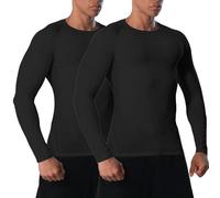 VanKee T-Shirt de Compression Homme Séchage Rapide et respirabilitésport Baselayer Longues Conception en Maille sous Les aisselles pour Basketball Football Fitness